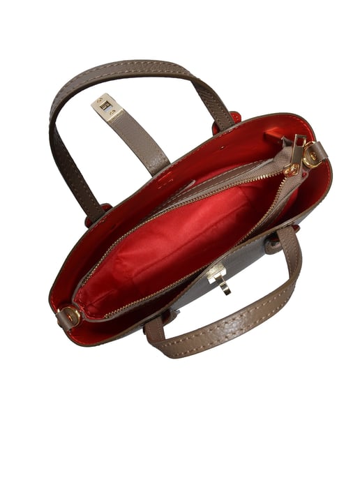 Anna Luchini Beige Cowhide Leather Handbag - Image 4