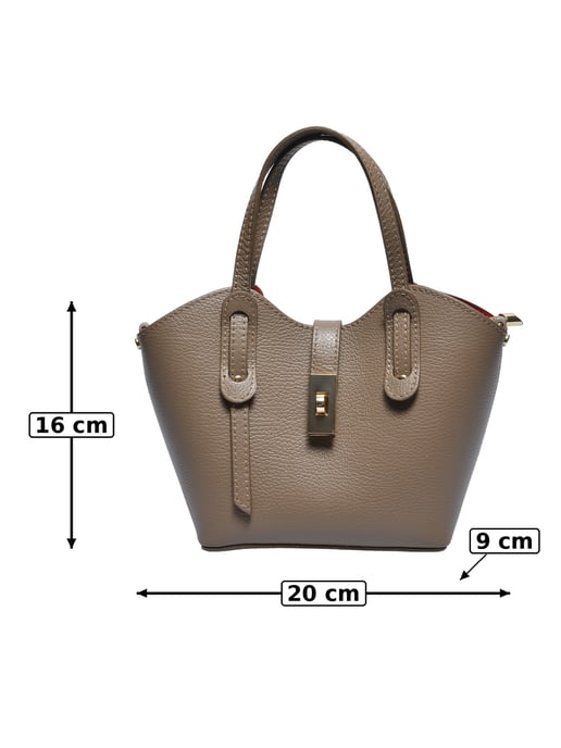 Anna Luchini Beige Cowhide Leather Handbag - Image 5
