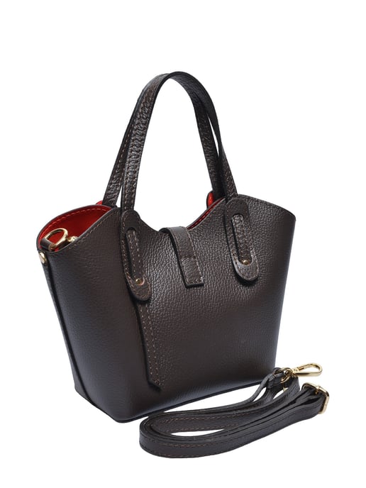 Anna Luchini Chestnut Brown Cowhide Leather Bag - Image 2