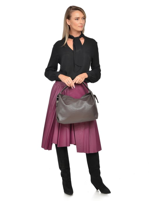 Luisa Vannini Bordeauxrood Rundleer Tas - Image 5