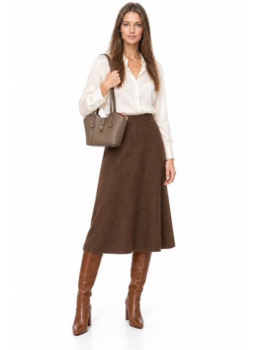 Anna Luchini Beige Cowhide Leather Handbag - Image 6