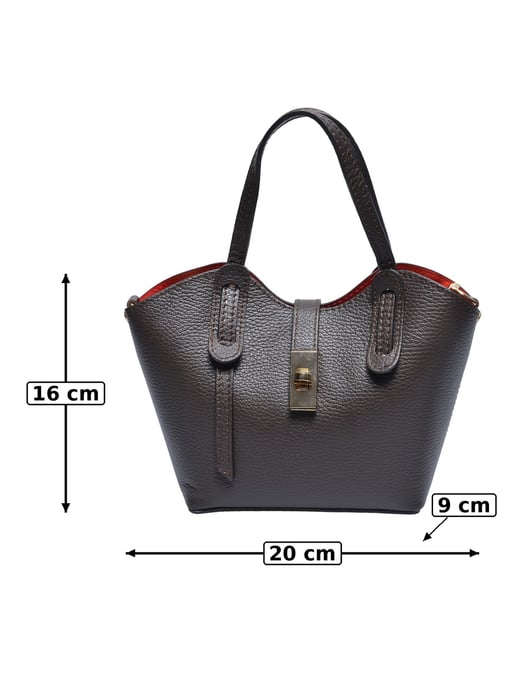 Anna Luchini Chestnut Brown Cowhide Leather Bag - Image 3