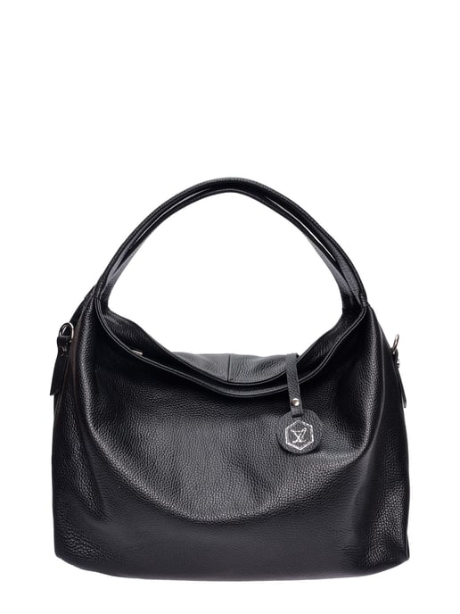Luisa Vannini Zwart Rundleer Tas - Image 1