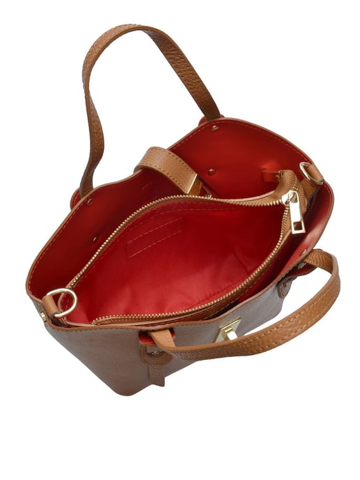 Anna Luchini Brown Cowhide Leather Bag - Image 4