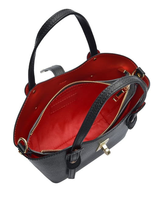 Anna Luchini Black Cowhide Leather Bag - Image 4