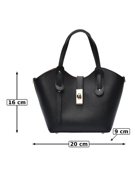 Anna Luchini Black Cowhide Leather Bag - Image 6