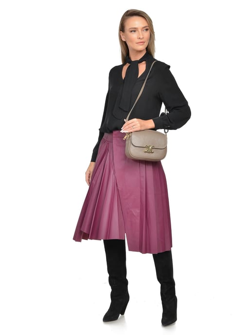 Luisa Vannini Beige Rundleer Tas - Image 5