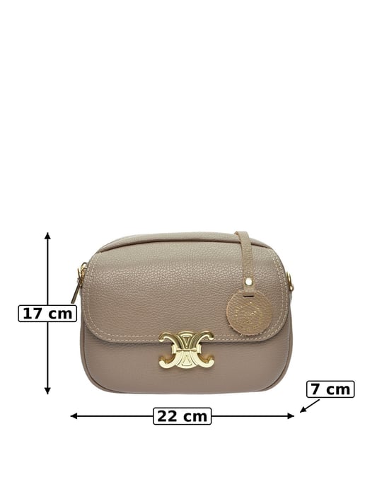 Luisa Vannini Beige Rundleer Tas - Image 6