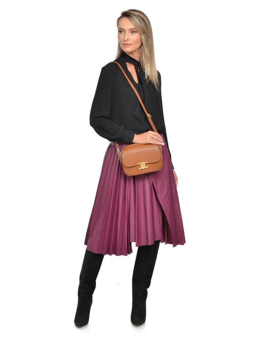 Luisa Vannini Brown Rundleer Tas - Image 5