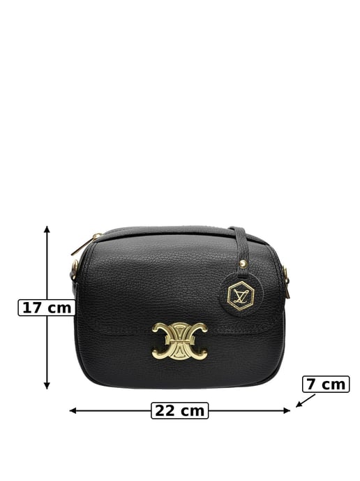 Luisa Vannini Zwart Rundleer Tas - Image 6