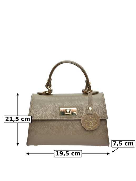 Luisa Vannini Beige Rundleer Tas - Image 6