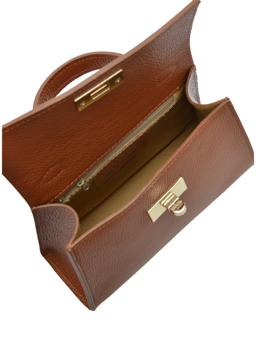 Luisa Vannini Brown Rundleer Tas - Image 4
