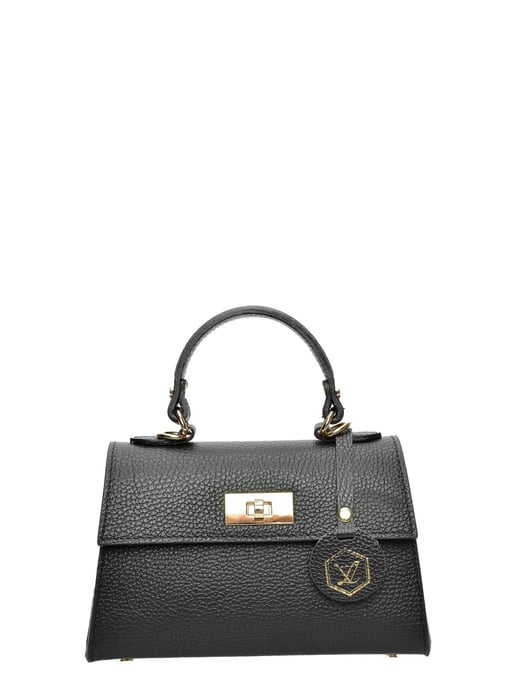 Luisa Vannini Zwart Rundleer Tas - Image 1