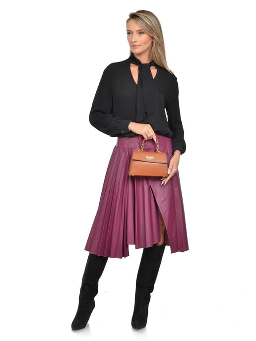 Luisa Vannini Brown Rundleer Tas - Image 5