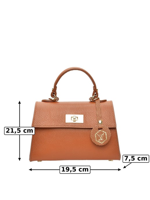 Luisa Vannini Brown Rundleer Tas - Image 6