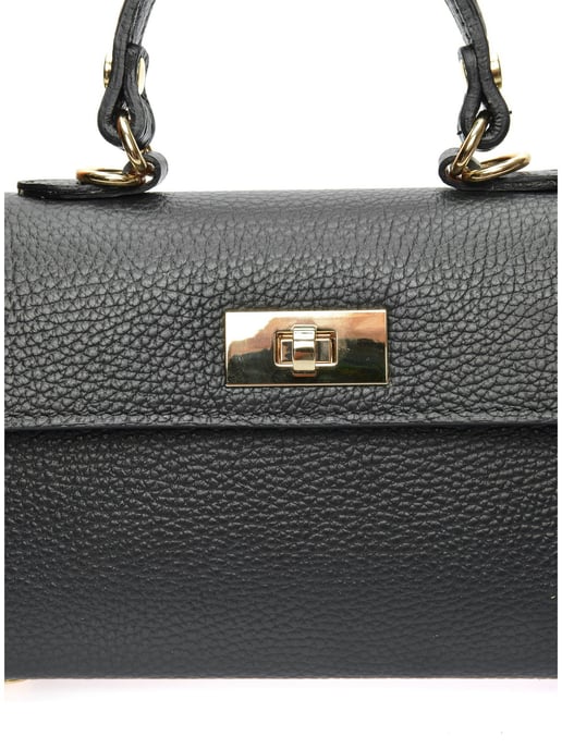 Luisa Vannini Zwart Rundleer Tas - Image 3