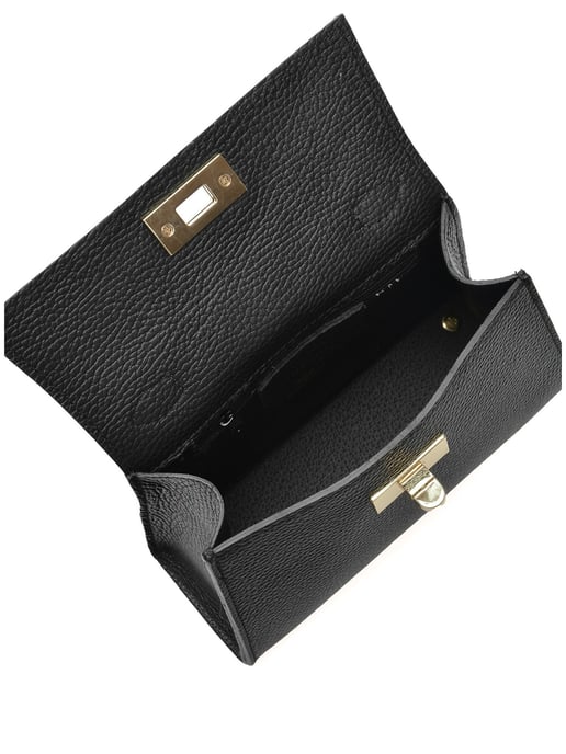 Luisa Vannini Zwart Rundleer Tas - Image 4