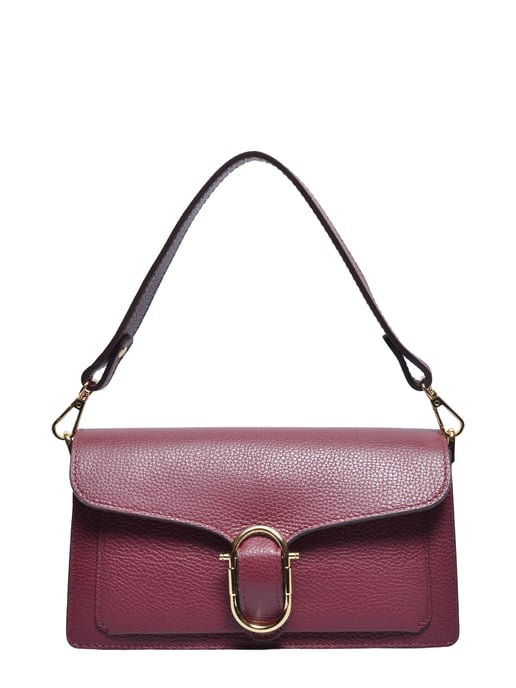 Anna Luchini Wine-Coloured Cowhide Leather Bag - Image 1