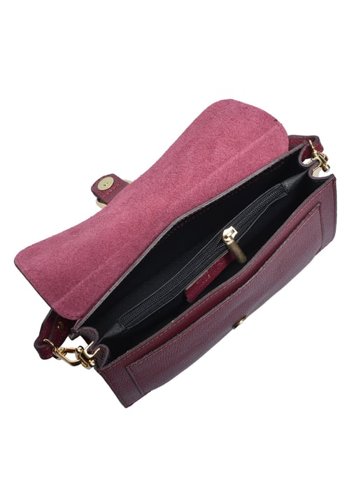 Anna Luchini Wine-Coloured Cowhide Leather Bag - Image 4