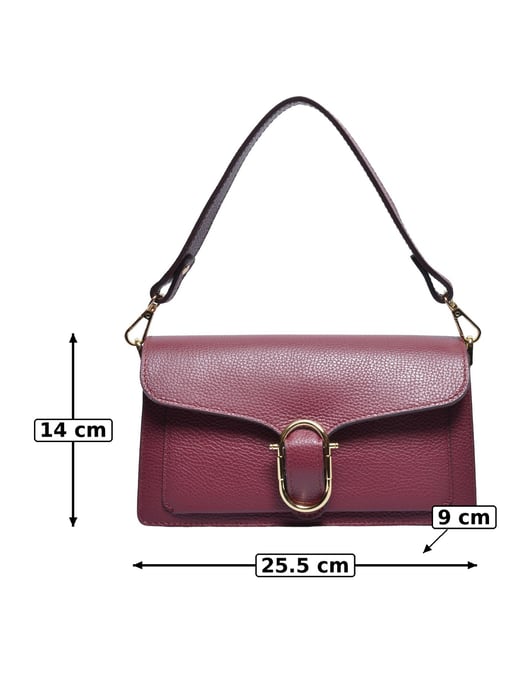 Anna Luchini Wine-Coloured Cowhide Leather Bag - Image 5