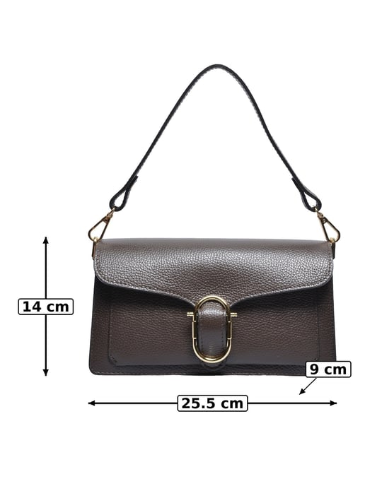 Anna Luchini Chestnut Brown Leather Crossbody Bag - Image 3