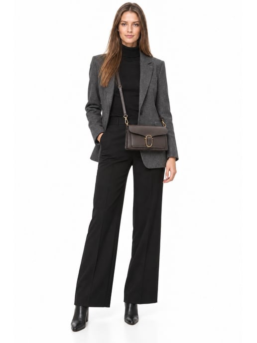 Anna Luchini Chestnut Brown Leather Crossbody Bag - Image 4