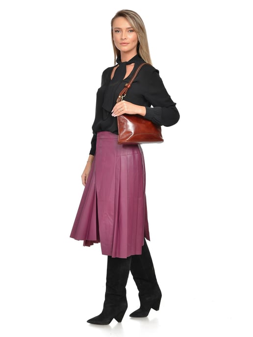 Luisa Vannini Bordeauxrood Rundleer Tas - Image 5