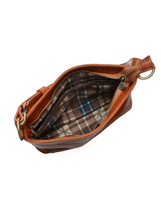 Luisa Vannini Brown Rundleer Tas - Image 4