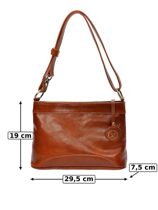 Luisa Vannini Brown Rundleer Tas - Image 6