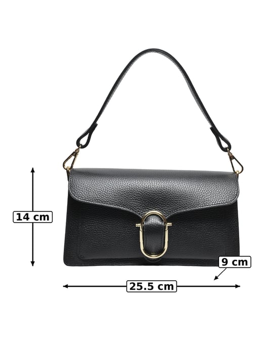 Anna Luchini Black Cowhide Leather Bag - Image 5