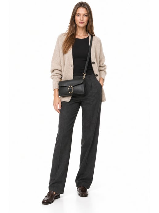 Anna Luchini Black Cowhide Leather Bag - Image 6