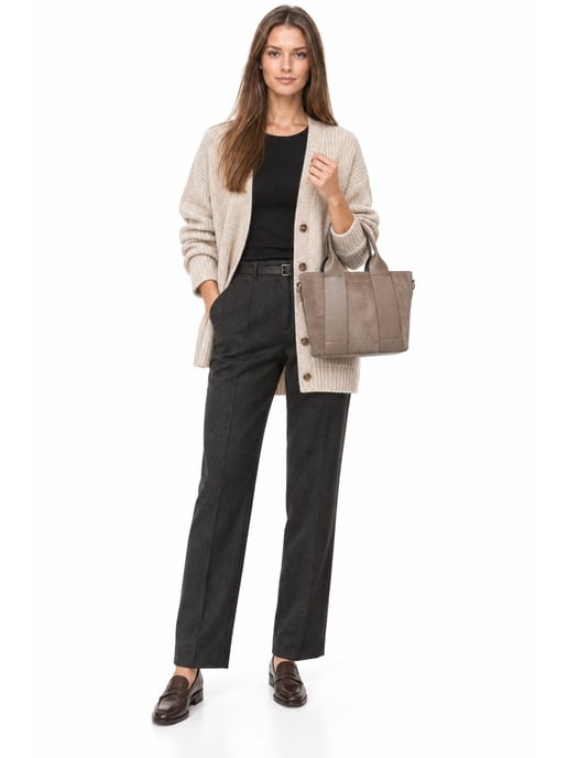 Luisa Vannini Beige Rundleer Tas - Image 6