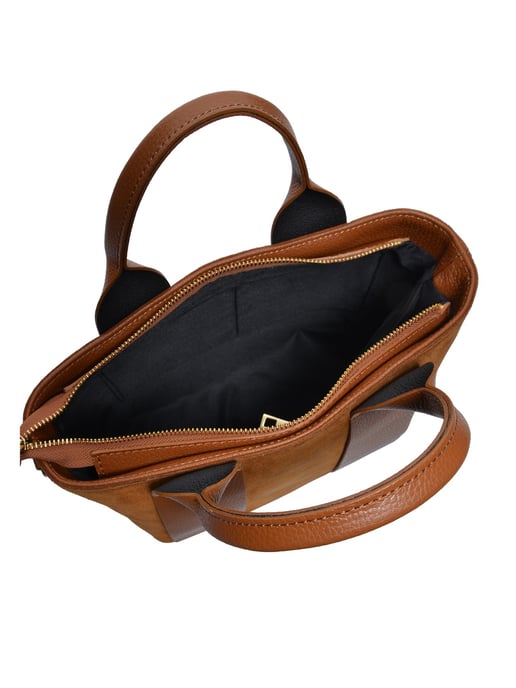 Luisa Vannini Brown Rundleer Tas - Image 4