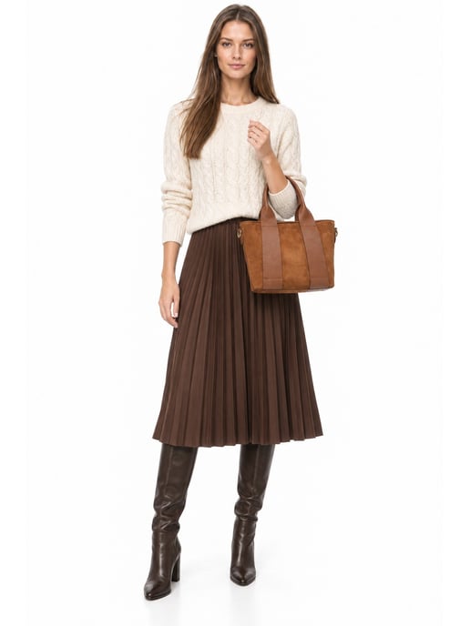 Luisa Vannini Brown Rundleer Tas - Image 6