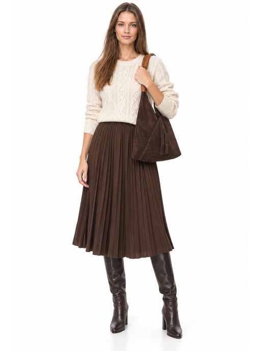 Anna Luchini Chestnut Brown Cowhide Leather Bag - Image 6
