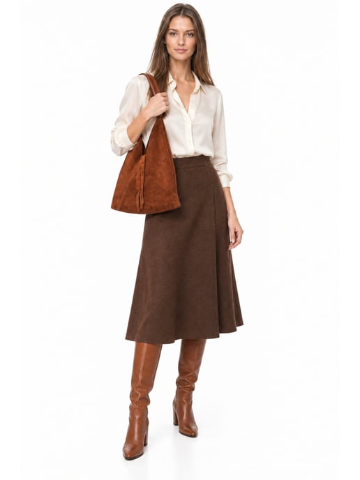 Anna Luchini Chestnut Brown Cowhide Leather Bag - Image 6