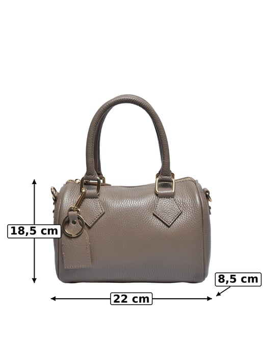 Luisa Vannini Beige Rundleer Tas - Image 5