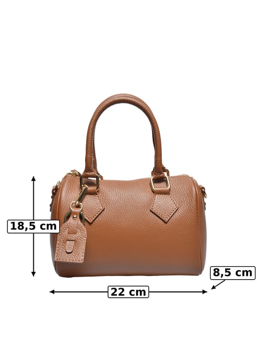 Luisa Vannini Brown Rundleer Tas - Image 5