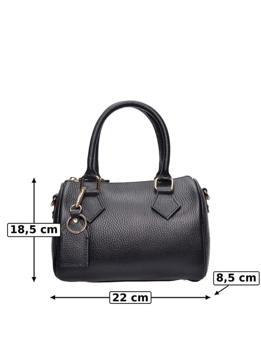 Luisa Vannini Zwart Rundleer Tas - Image 6