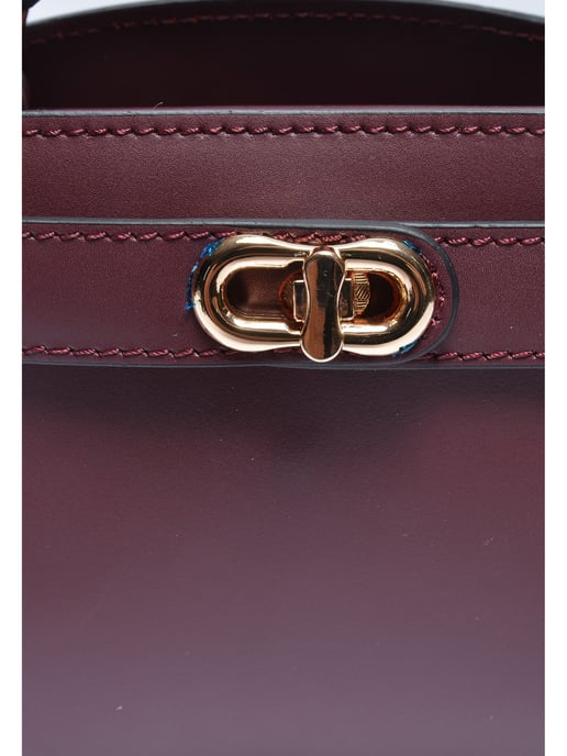 Anna Luchini Wine-coloured Calfskin Bag - Image 3