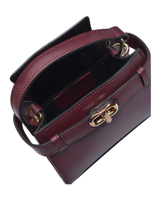 Anna Luchini Wine-coloured Calfskin Bag - Image 4