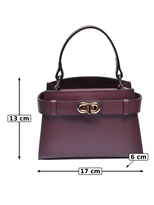 Anna Luchini Wine-coloured Calfskin Bag - Image 5