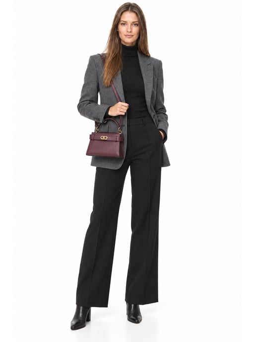 Anna Luchini Wine-coloured Calfskin Bag - Image 6