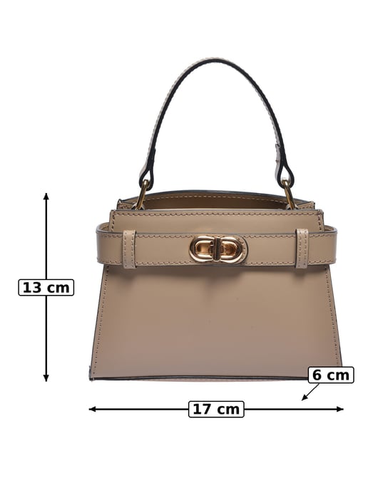Anna Luchini Beige Cowhide Leather Bag - Image 5