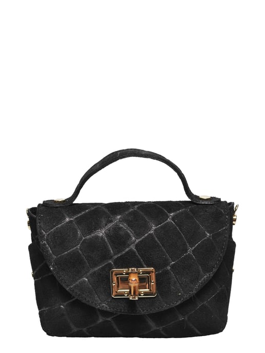 Roberta M Black Leather Satchel - Image 1