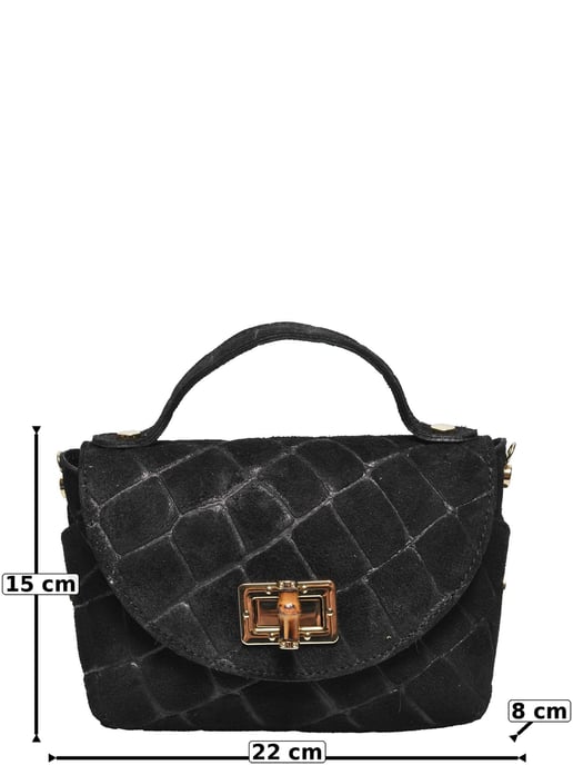 Roberta M Black Leather Satchel - Image 5