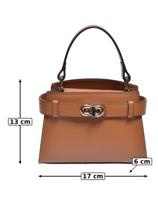 Anna Luchini Brown Rundleer Tas - Image 5