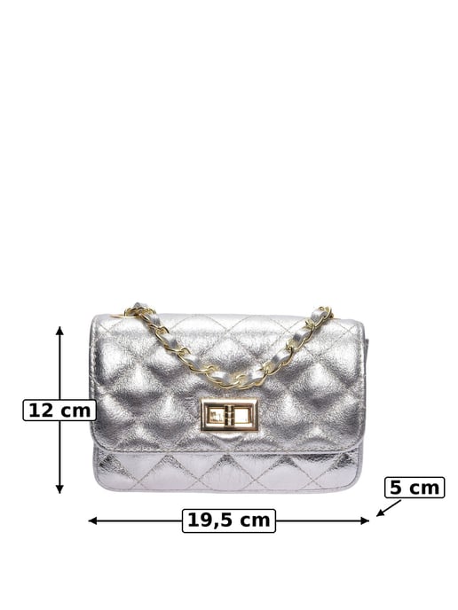 Luisa Vannini Zilver Rundleer Tas - Image 6