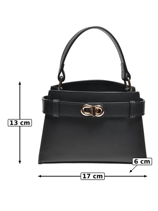 Anna Luchini Black Cowhide Leather Bag - Image 5
