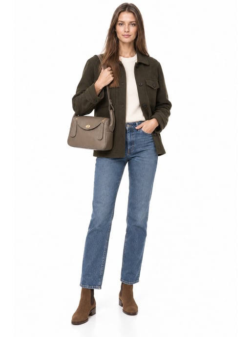 Luisa Vannini Beige Rundleer Tas - Image 6
